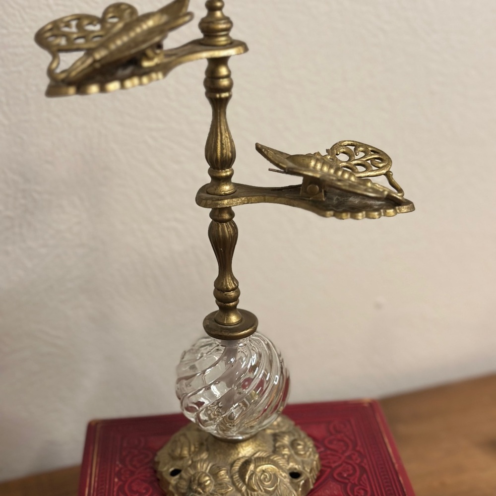 Vintage Gold Butterfly Note Holder